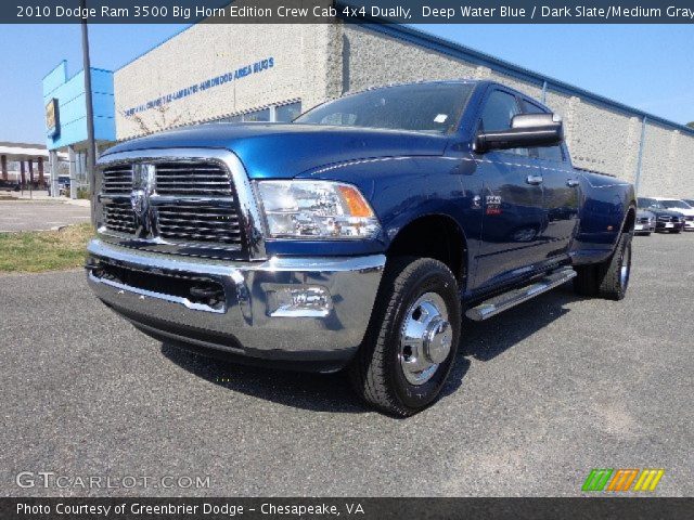 2010 Dodge Ram 3500 Big Horn Edition Crew Cab 4x4 Dually in Deep Water Blue