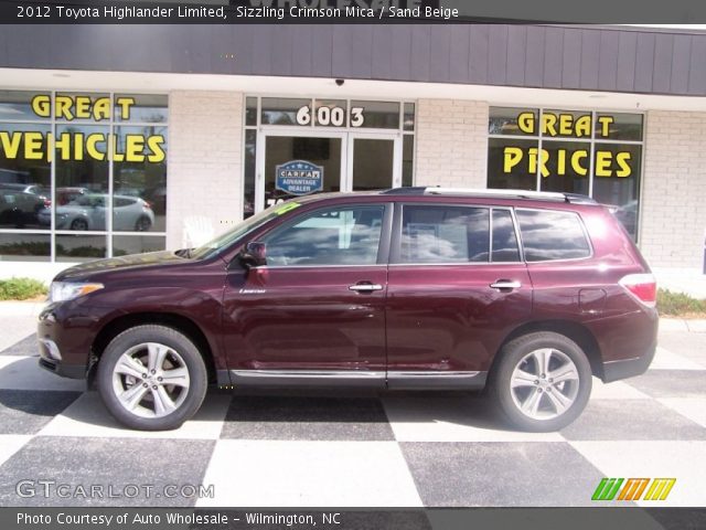 2012 Toyota Highlander Limited in Sizzling Crimson Mica