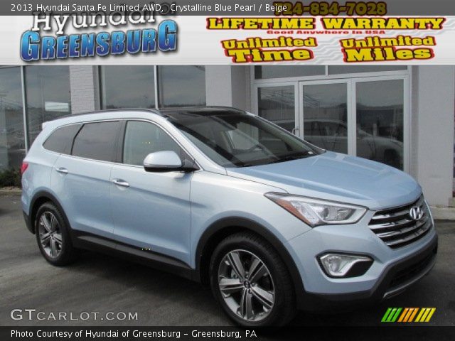 2013 Hyundai Santa Fe Limited AWD in Crystalline Blue Pearl