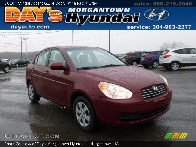 2010 Hyundai Accent GLS 4 Door in Wine Red