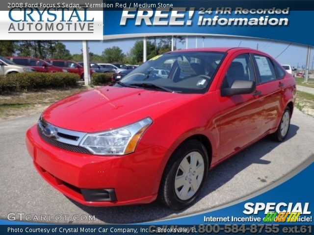 2008 Ford Focus S Sedan in Vermillion Red