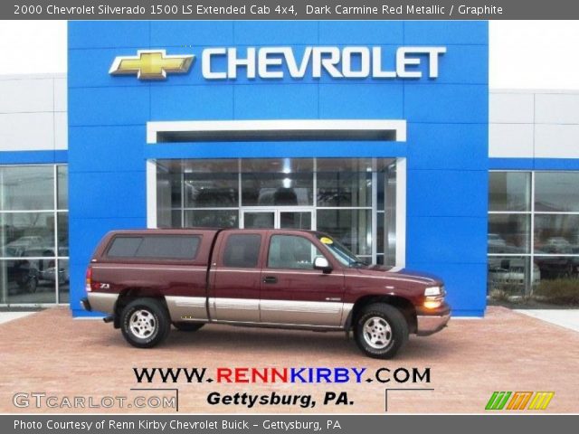 2000 Chevrolet Silverado 1500 LS Extended Cab 4x4 in Dark Carmine Red Metallic