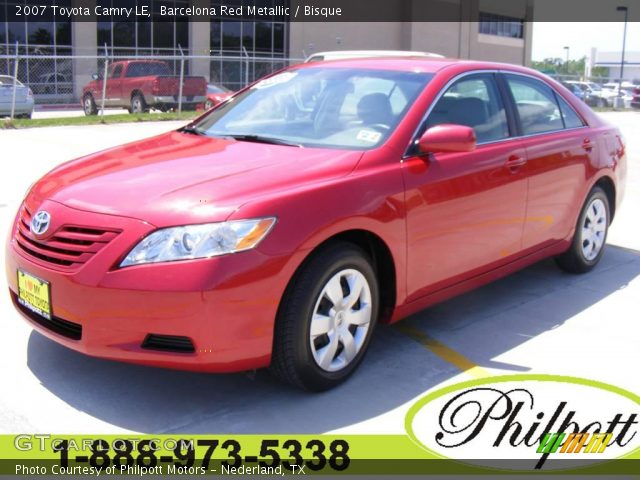 2007 Toyota Camry LE in Barcelona Red Metallic