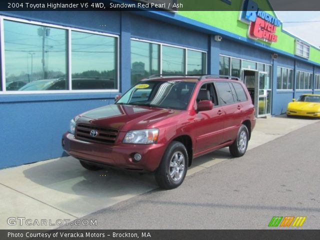 2004 Toyota Highlander V6 4WD in Sundown Red Pearl