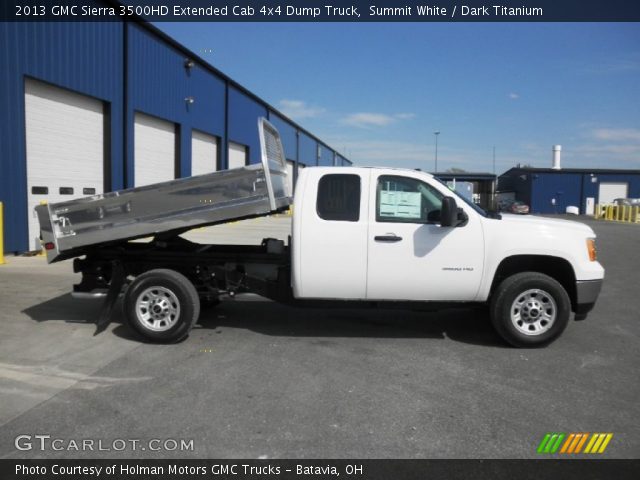 2013 GMC Sierra 3500HD Extended Cab 4x4 Dump Truck in Summit White