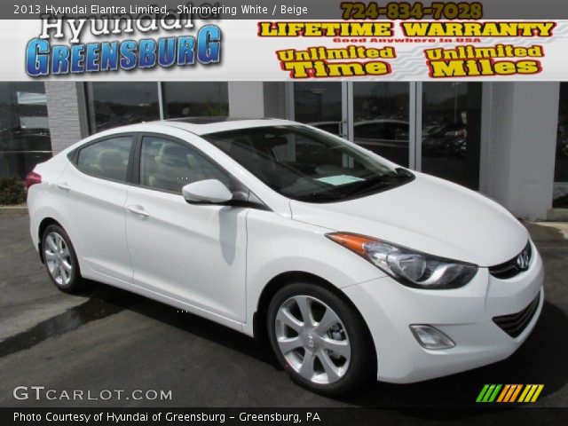 2013 Hyundai Elantra Limited in Shimmering White