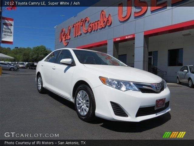 2012 Toyota Camry LE in Super White
