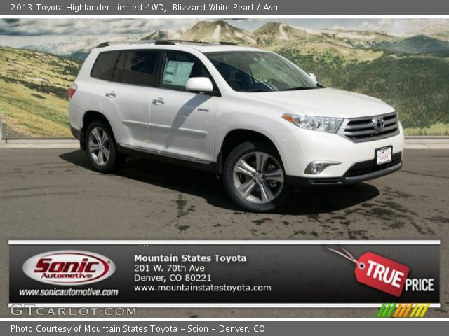 2013 Toyota Highlander Limited 4WD in Blizzard White Pearl