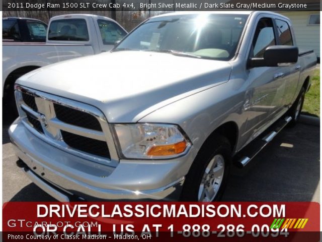 2011 Dodge Ram 1500 SLT Crew Cab 4x4 in Bright Silver Metallic