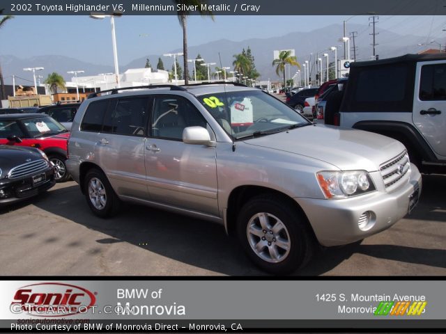 2002 Toyota Highlander V6 in Millennium Silver Metallic
