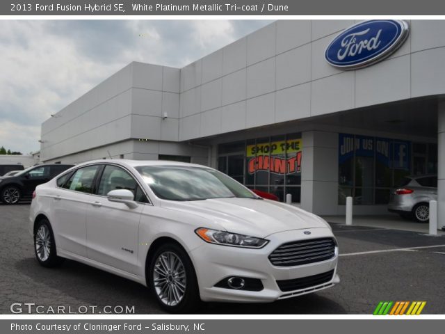 2013 Ford Fusion Hybrid SE in White Platinum Metallic Tri-coat