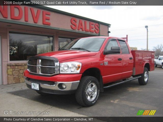 2008 Dodge Ram 2500 SLT Quad Cab 4x4 Utility Truck in Flame Red