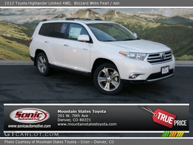 2013 Toyota Highlander Limited 4WD in Blizzard White Pearl
