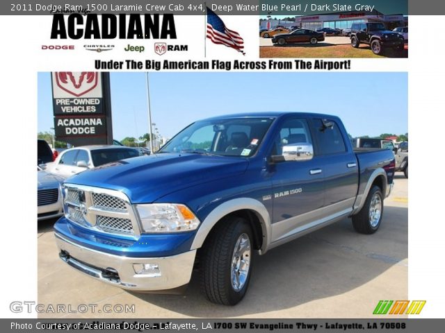 2011 Dodge Ram 1500 Laramie Crew Cab 4x4 in Deep Water Blue Pearl