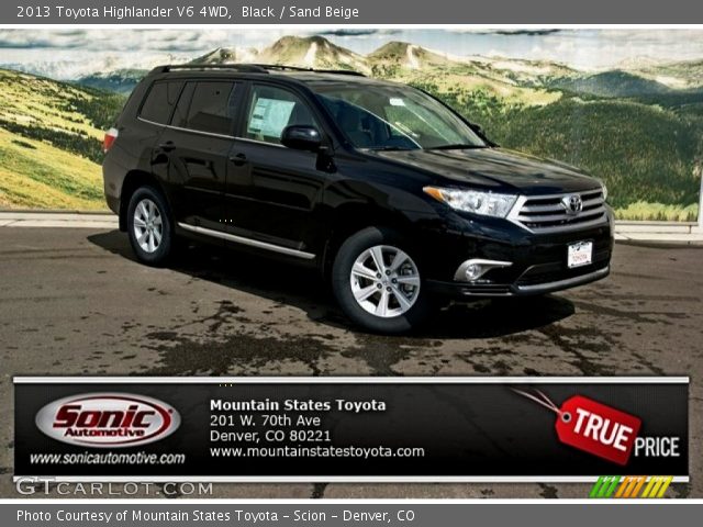 2013 Toyota Highlander V6 4WD in Black