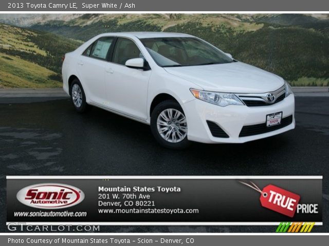 2013 Toyota Camry LE in Super White
