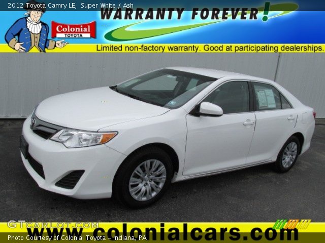 2012 Toyota Camry LE in Super White