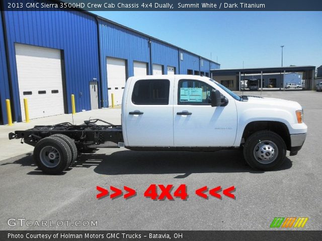 2013 GMC Sierra 3500HD Crew Cab Chassis 4x4 Dually in Summit White