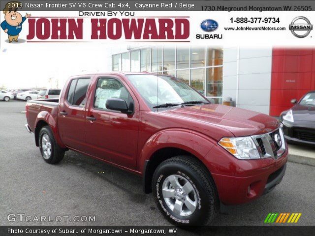 2013 Nissan Frontier SV V6 Crew Cab 4x4 in Cayenne Red