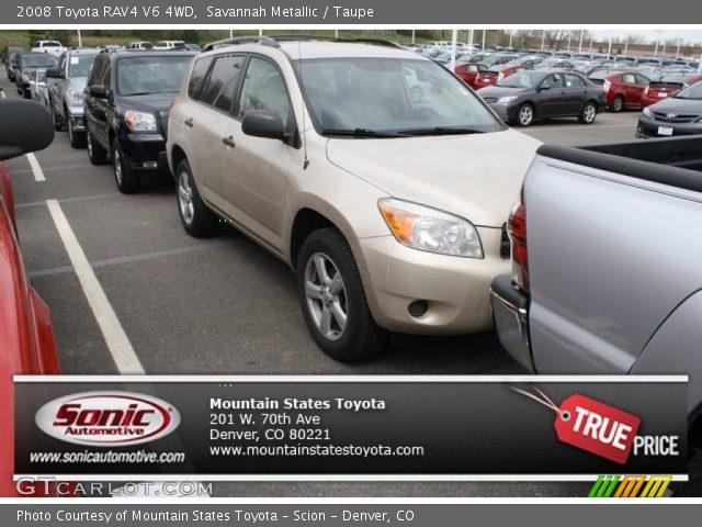 2008 Toyota RAV4 V6 4WD in Savannah Metallic