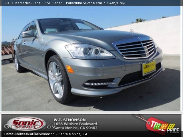 2013 Mercedes-Benz S 550 Sedan in Palladium Silver Metallic