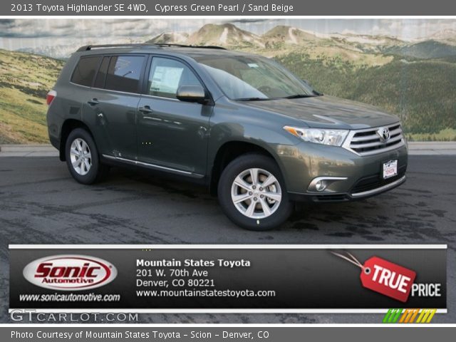 2013 Toyota Highlander SE 4WD in Cypress Green Pearl