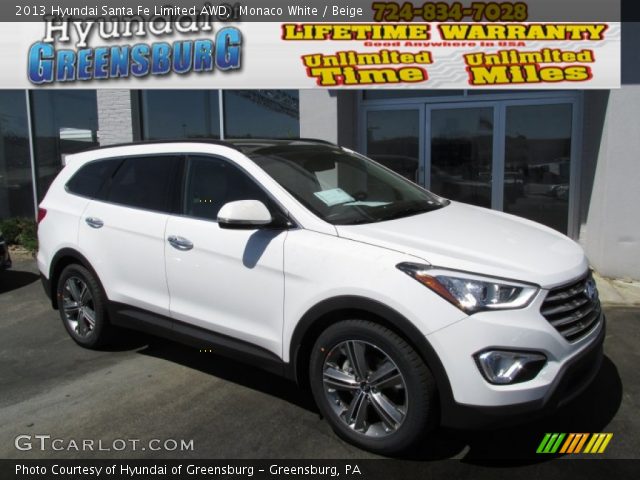 2013 Hyundai Santa Fe Limited AWD in Monaco White