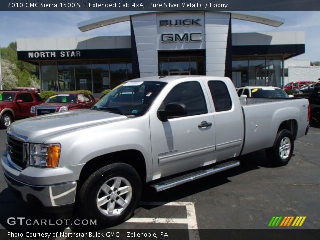 2010 GMC Sierra 1500 SLE Extended Cab 4x4 in Pure Silver Metallic