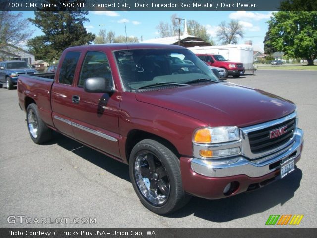 2003 GMC Sierra 1500 SLE Extended Cab in Dark Toreador Red Metallic