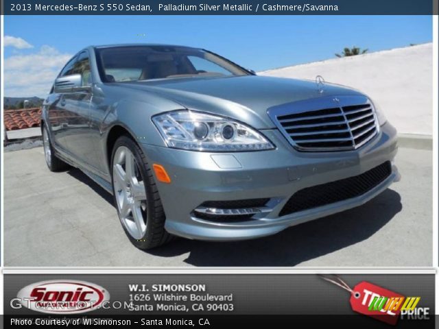 2013 Mercedes-Benz S 550 Sedan in Palladium Silver Metallic