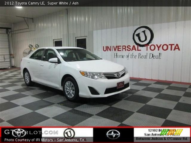 2012 Toyota Camry LE in Super White