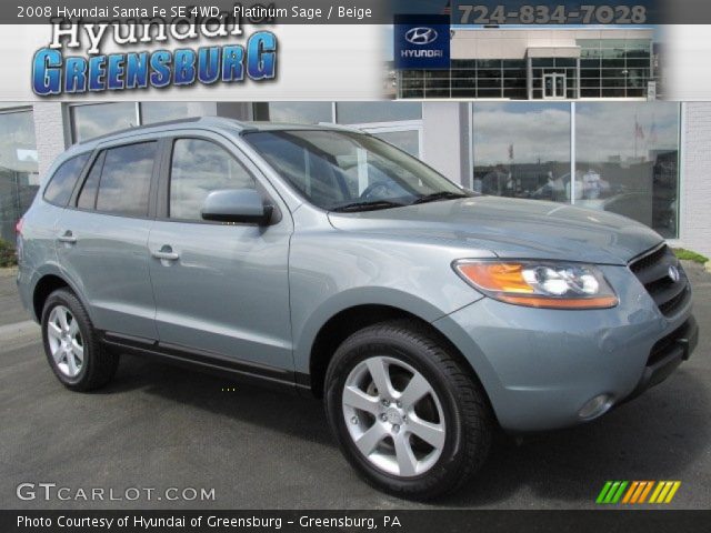 2008 Hyundai Santa Fe SE 4WD in Platinum Sage