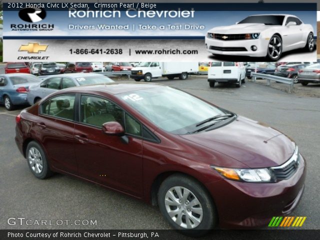 2012 Honda Civic LX Sedan in Crimson Pearl