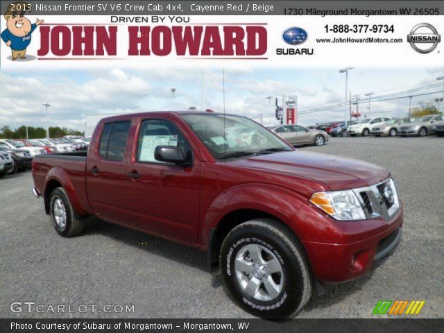 2013 Nissan Frontier SV V6 Crew Cab 4x4 in Cayenne Red