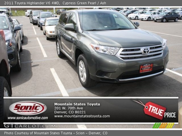 2011 Toyota Highlander V6 4WD in Cypress Green Pearl