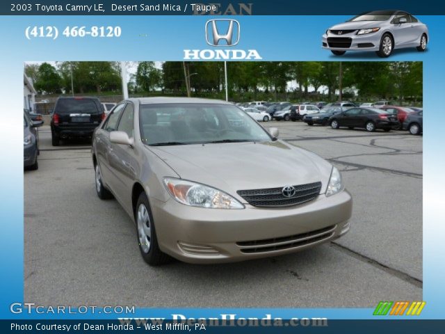 2003 Toyota Camry LE in Desert Sand Mica