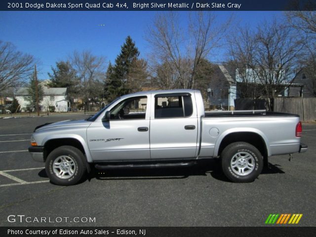 2001 Dodge Dakota Sport Quad Cab 4x4 in Bright Silver Metallic