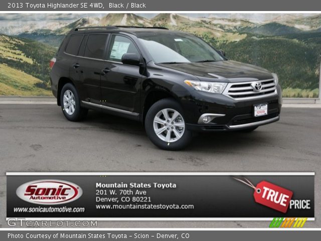 2013 Toyota Highlander SE 4WD in Black
