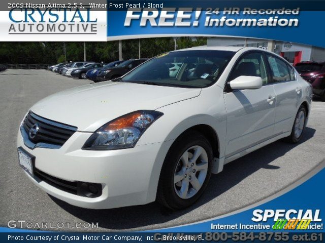 2009 Nissan Altima 2.5 S in Winter Frost Pearl