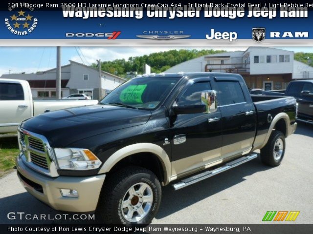 2011 Dodge Ram 2500 HD Laramie Longhorn Crew Cab 4x4 in Brilliant Black Crystal Pearl