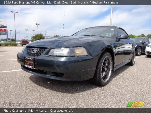 1999 Ford Mustang V6 Convertible in Dark Green Satin Metallic