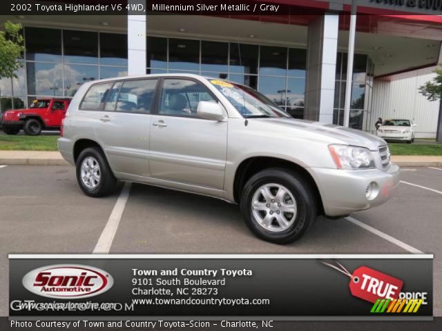 2002 Toyota Highlander V6 4WD in Millennium Silver Metallic