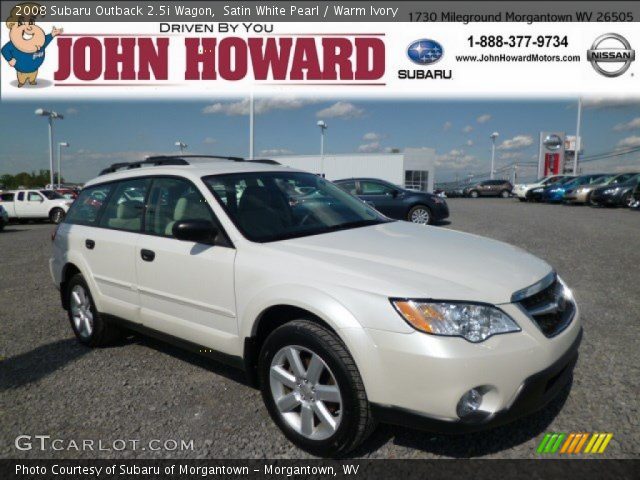 2008 Subaru Outback 2.5i Wagon in Satin White Pearl