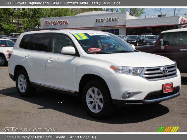 2013 Toyota Highlander V6 4WD in Blizzard White Pearl