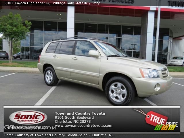 2003 Toyota Highlander I4 in Vintage Gold Metallic