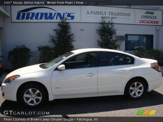 2007 Nissan Altima Hybrid in Winter Frost Pearl