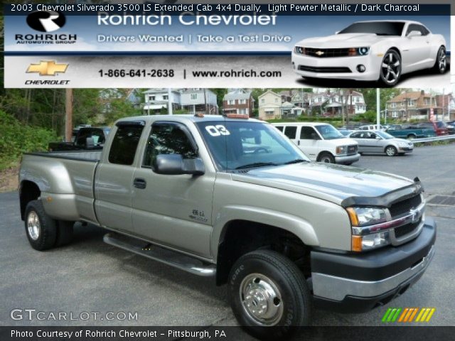 2003 Chevrolet Silverado 3500 LS Extended Cab 4x4 Dually in Light Pewter Metallic
