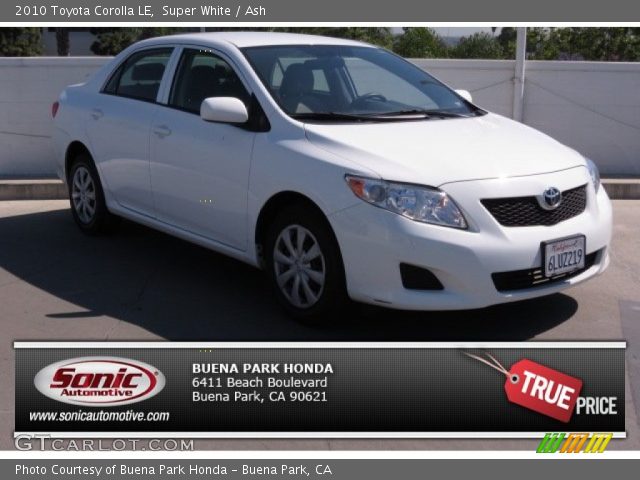 2010 Toyota Corolla LE in Super White