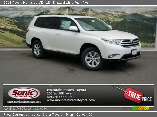 2013 Toyota Highlander SE 4WD in Blizzard White Pearl