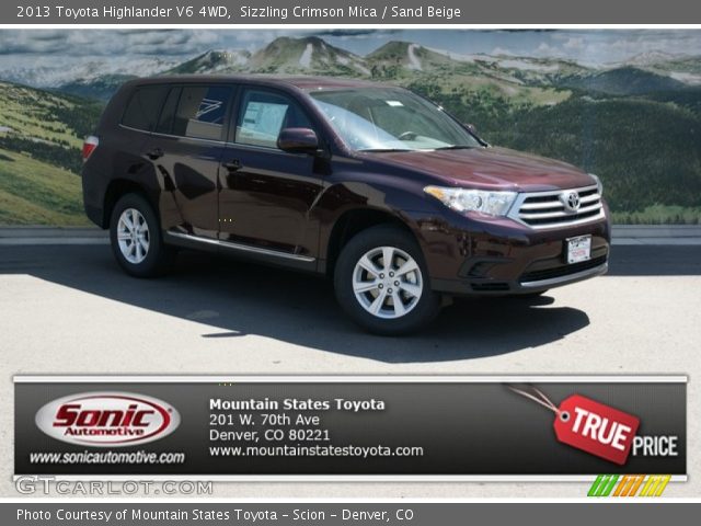 2013 Toyota Highlander V6 4WD in Sizzling Crimson Mica
